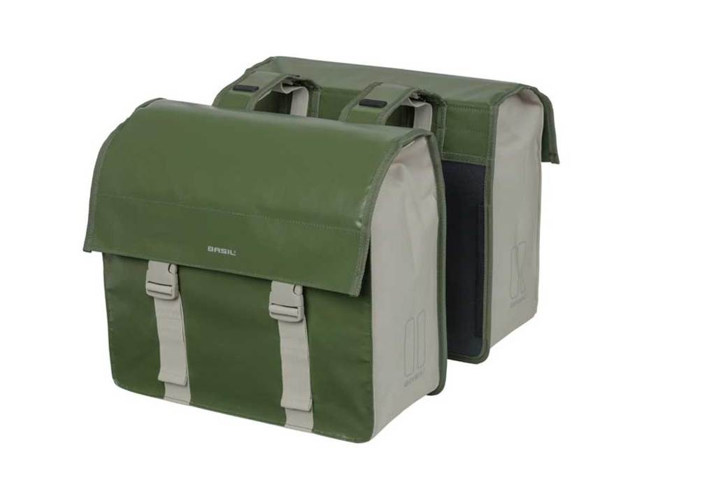Dubbele-Fietstas-Basil-Urban-Load-Moss-Green-Sand-48-53-Liter Dubbele-Fietstas-Basil-Urban-Load-Moss-Green-Sand-48-53-Liter